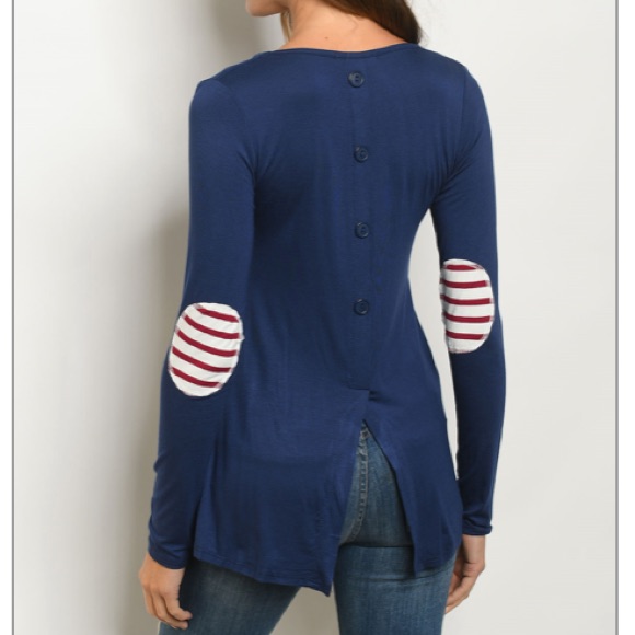 Navy Button Back Tunic